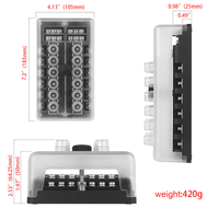 1 boîte à fusibles de voiture avec disjoncteur étanche, boîte de Protection contre les surcharges de Circuit 12 voies avec bouton de réinitialisation