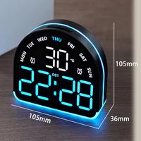 Harga pabrik lampu sekitar LED jam elektronik jam Alarm multifungsi lampu rumah jam meja