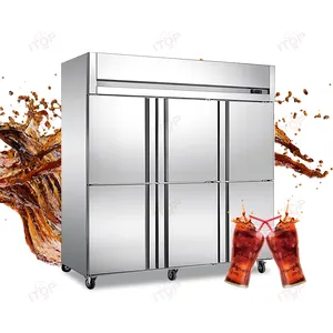 Produttore commerciale 6 porte frigorifero single temperatura congelatore e Chiller in acciaio inox porcellana
