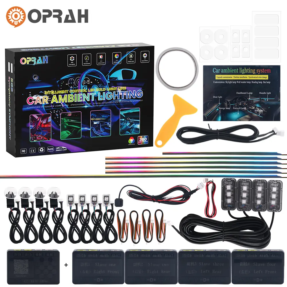 Oprah New Symphony 64color Rgb 22 In1 Led Flowing Chasing Ambient Acrylic Stripe Light For Interior Decoration Atmosphere Light