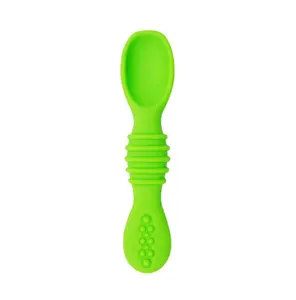 Muỗng Silicone Cho Bé Thìa Dính Muỗng Đầu Mềm Thực Phẩm Bổ Sung Cho Trẻ Em Tập Luyện Có Thể Cắn Loại Cầm Tay