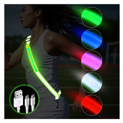 אפוד בטיחות LED נטען ב-USB עם פסי החזרה לאור, תקן ANSI Class 2, לוגו בהתאמה אישית לריצה לילית ורכיבה על אופניים - Product Image 1