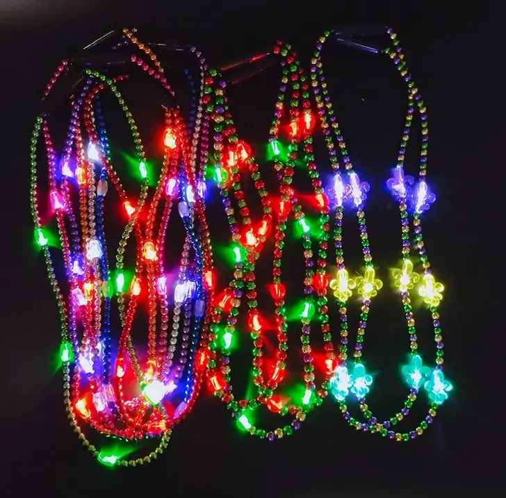 Collar LED de cuentas de decoración navideña de moda para Niñas para decoración de fiesta de año nuevo de Navidad