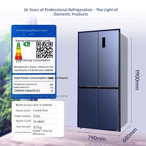 Refrigerador Doméstico de Cuatro Puertas con Puerta Francesa, Sin Escarcha, Enfriado por Aire, Gran Capacidad, Clase de Eficiencia Energética Ultrafino - Product Image 1