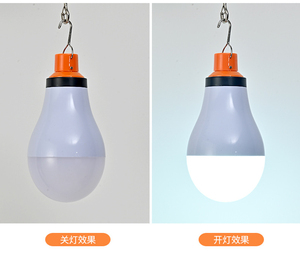 หลอดไฟ LED แบบพกพา E27 B10 5000K แสงเดย์ไลท์ แบตเตอรี่แบบชาร์จได้ ตัวหลอดพลาสติก ปุ่มควบคุมแบบแมนนวล CRI สูง 90 ปรับความสว่างได้ ใช้งานได้นาน 50000 ชั่วโมง - Product Image 3