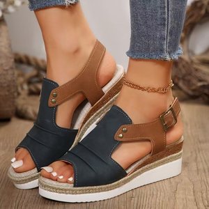 Sexy Summer Designer Fashion Elegant Women's <strong>Open</strong> <strong>Toe</strong> Wedge <strong>Platform</strong> Sandals Height Increasing <strong>Heels</strong> - Product Image 4