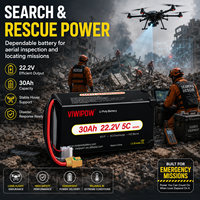 Viwipow 30000mAh 6S Baterai UAV Semi Solid State Kepadatan Tinggi 30Ah 22.2V 5C 800 Siklus untuk Drone VTOL EVTOL OEM