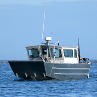 Yacht de luxe en aluminium de 7,6 m (24,93 pi) personnalisé par l'usine OEM, avec cabine complète, bateau soudé, télécommande hors-bord pour la pêche
