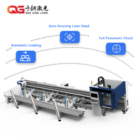 Machine de découpe laser fibre CNC 4 axes Qiangang à montage latéral pour tubes métalliques, haute vitesse 1200-1500 mm/min, automatique 3D AI