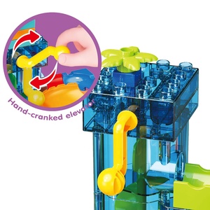 Kaydıraklı Bilye Yarış Pisti Yapım Blokları Seti, Kendin Yap Montajlı Bilye Yarış Pisti, Yuvarlanan Top Tuğlaları, Asansörlü İnşaat Oyuncağı - Product Image 3