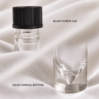 Flacon compte-gouttes en verre de 1,5 ml à fond conique pour huiles essentielles, avec bouchon à vis pour échantillons de parfum, sans gaspillage