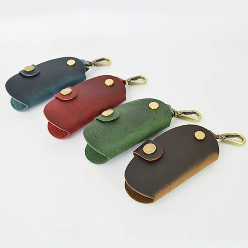 Porte-clés en cuir véritable personnalisé, fait à la main, de très bonne qualité, boucle coloré, pour voiture