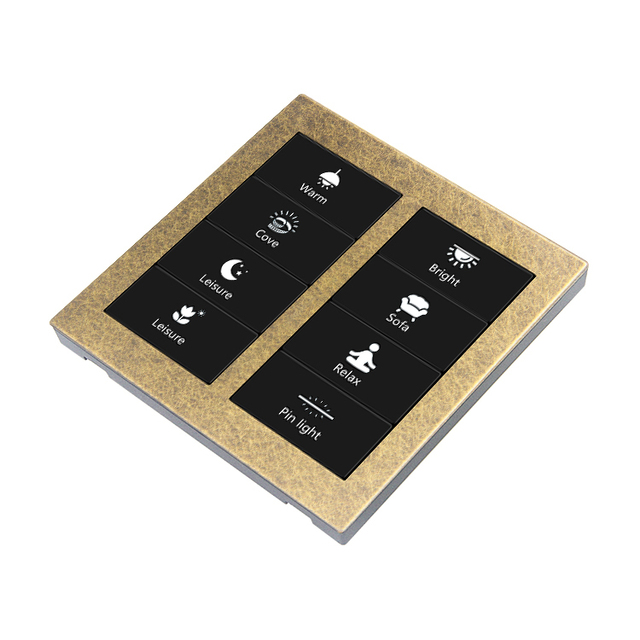 GTD 17X Dry Contact 8- Button Metal Panel Electrical Wall Light Switch for Hotel Project