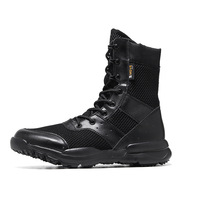 Bottes tactiques pour hommes TONMO, imperméables, pour le travail, l'escalade, le sport, la randonnée, semelle en caoutchouc, dessus en daim, doublure en mesh