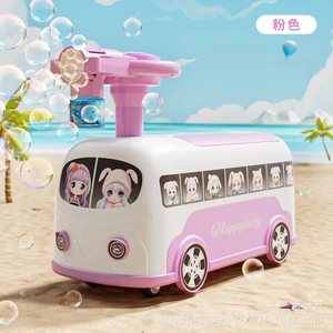 Happybaby Music Bus Toy Car For 2 To 4 Years Old Kids Bubble Blowing Four Wheel Balance Vehicle - Product Image 4