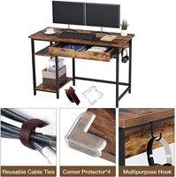 Échantillon GRATUIT Bureau d'ordinateur avec étagères et tiroir Bureau d'écriture pour le bureau à domicile Table d'étude pour ordinateur portable Poste de travail Style rétro industriel