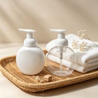 Bouteille transparente en PET de 300 ml avec impression sérigraphique, flacon pompe pour mousse, désinfectant pour les mains, nettoyant visage, pompe à mousse liquide