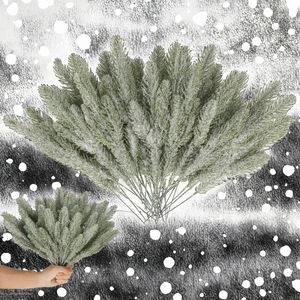 Branches d'aiguilles de pin artificielles enneigées, verdure givrée, tiges, couronnes de <span class=keywords><strong>sapin</strong></span> de Noël, guirlandes, vaporisations de <span class=keywords><strong>sapin</strong></span> d'hiver, Thanksgiving - Product Image 2