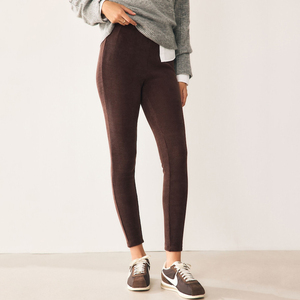 Pantaloni Skinny da <span class=keywords><strong>Donna</strong></span> in <span class=keywords><strong>Velluto</strong></span> <span class=keywords><strong>a</strong></span> <span class=keywords><strong>Coste</strong></span> Elasticizzati con Vita Media, Lunghezza alla Caviglia, Pieghe Frontali, Casual, Autunnali, Taglia XL, Logo Personalizzabile - Product Image 1