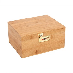 Bamboo <b>Storage</b> <b>Box</b> Rectangular Jewelry <b>Box</b> With Combination Lock Gift <b>Box</b> Customizable Packaging <b>Box</b> - Product Image 1