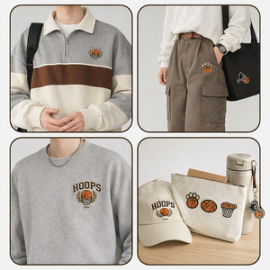 Accessoires vestimentaires : Patch brodé personnalisé thermocollant, motif de football pour jour de match, logo lettre de forme irrégulière, pour vêtements/sacs - Product Image 5