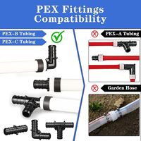 Raccords de raccordement PEX à sertir en PPSU de 1/2 pouce, raccord droit, tête hexagonale, connexion femelle, sans plomb |   pour tuyau PEX
