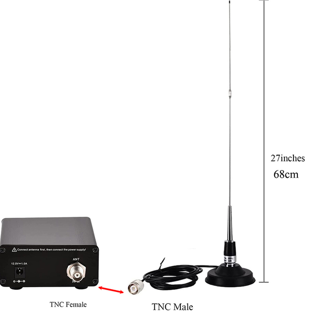 Fm Transmitter Antenna Outdoor Stainless Steel Antenna for 5w 15w Fm Broadcast Transmitter with Magnetic Bases 3m TNC Cable