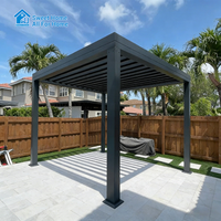 Pergola Bioclimatique Autoportante Motorisée en Aluminium Sweet Home avec Lames Orientables, Résistante au Vent et à l'Eau, pour Jardin Extérieur