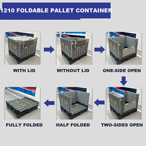 Contenitore Pieghevole per Pallet con Coperchio in HDPE 1200x1000, Scatola Sigillata Collassabile per Elettronica e Dispositivi Medici - Product Image 3