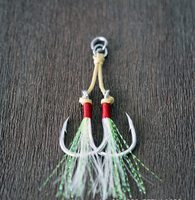 BARU 1/0-5/0 #   Kail Pancing Jigging Asisten Ganda dengan Tali Serat Kevlar untuk Umpan Jig