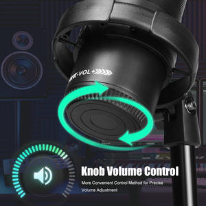 Microphone à condensateur de jeu MS15 Kit de vlogging avec écran anti-pop Taux <span class=keywords><strong>d</strong></span>'échantillonnage 192 kHz Sans pilote Lumière RVB Microphone de bureau pour Youtube - Product Image 5