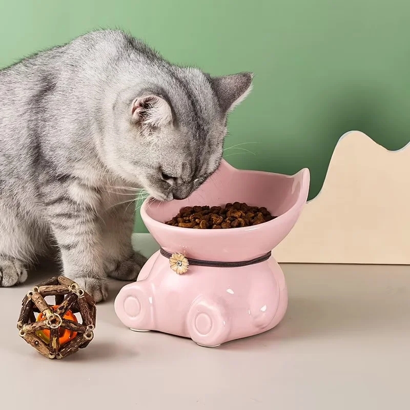 Elevated Ceramic Pet Food & Water Bowl – Modern Raised Feeder for Dogs and Cats - View 3
