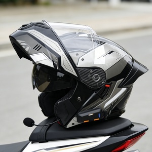 Nouveaux casques de <span class=keywords><strong>moto</strong></span> de sécurité avec haut-parleurs Bluetooth, double lentille HD, logo <span class=keywords><strong>moto</strong></span> personnalisé, fournisseur - Product Image 1