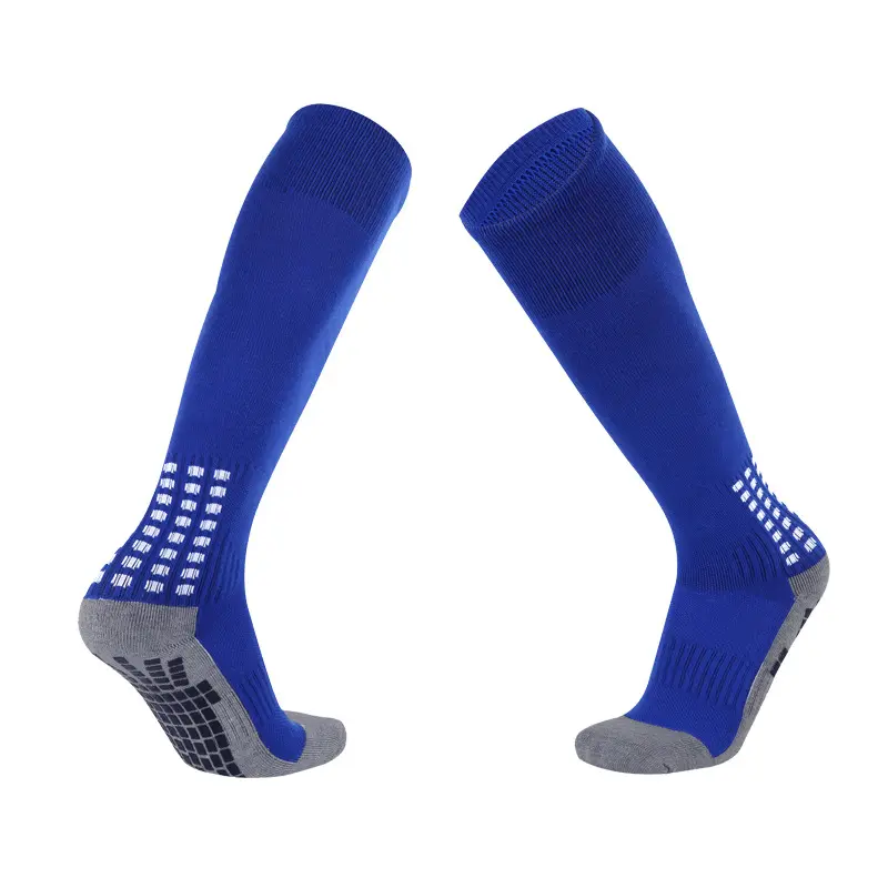 Men's High Quality Red Basketball & Football Sports Socks Custom Logo Thick Non-Slip Grip Sole Stripe Design Customizable Logo