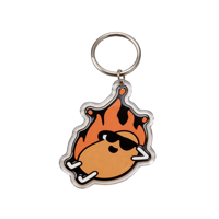 Porte-clés en acrylique motif dessin animé Flame Cool