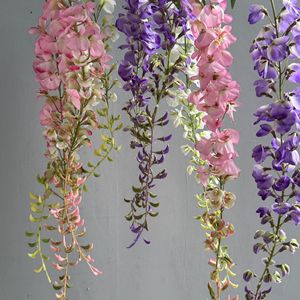 มงกุฎดอกไม้ประดิษฐ์ ดอกวิสทีเรีย ดอกไม้ผ้าไหม สีม่วง ชมพู ขาว กิ่งเดี่ยว ตกแต่งงานแต่งงาน ตกแต่งบ้าน - Product Image 3