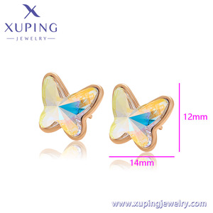 X000649668 XUPING joyería nueva gran oferta pendientes de mariposa personalizados 18K color lindo lujo elegante pendientes de cristal - Product Image 2