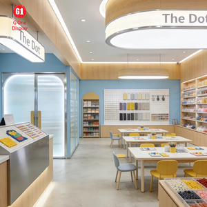 อุปกรณ์ตกแต่งเคาน์เตอร์ติดผนังทำจากไม้แบบครบวงจรสำหรับร้านค้าปลีกกล่องปริศนา - Product Image 2