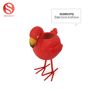 Pintado <span class=keywords><strong>a</strong></span> mano artesaní<span class=keywords><strong>a</strong></span> resina rojo flamenco flor suculenta olla para jardín de casa Decoración - Product Image 2