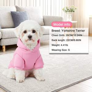 Honden Hoodie Sweater Set Klassiek Ontwerp Warm Koud Weer Buiten Gebruik Handwas Polyester Comfortabele Roze Kleine/Middelgrote Honden - Product Image 5