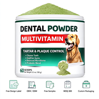 Poudre dentaire pour chien, mélange multivitaminé et probiotique, haleine fraîche, contrôle du tartre et de la plaque dentaire, complément de soins bucco-dentaires pour animaux de compagnie, OEM/ODM