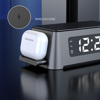 Unique 4 en 1 Réveil Téléphone Mobile Chargeur Sans Fil Stand-Compatible avec Smart Watches Écouteurs Airpods-Vente en ligne 2025