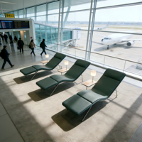 Chaise ergonomique pour la sieste dans les aires de repos d'aéroport et les cliniques haut de gamme - Siège inclinable fixe confortable