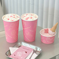 Gobelet en papier personnalisé avec revêtement PE pour crème glacée, emballage à emporter pour gelato, sorbet, desserts glacés, fournitures pour magasins de détail