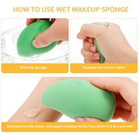 Éponge de maquillage en forme de mangue JLY OEM, lavable, pour fond de teint, anticernes, fard à joues, fard à paupières et divers produits liquides et crèmeux, modèle A2