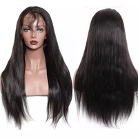 Perruque Lace Closure 6x6 en Cheveux Humains, Noir Naturel Lisse, 20 Pouces, Ligne de Cheveux Naturelle, pour Femmes Noires