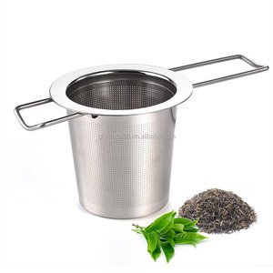 <strong>Tea</strong> <strong>Infuser</strong> Stainless Steel <strong>Tea</strong> Strainer Steeper Filter with Folding Handle for Loose Leaf Grain <strong>Tea</strong> Cups, Mugs, and <strong>Pots</strong> - Product Image 1