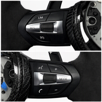 Volant de voiture sport à fond plat en cuir perforé en fibre de carbone pour les séries 3/4 F10 F30 F90 F01 F12 M3 M6
