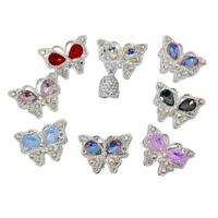 51221 ANTAISEN Perles Papillon Créatives en Alliage de Zinc Plaqué Argent avec Strass Rose et Violet, Accessoires DIY pour Stylos