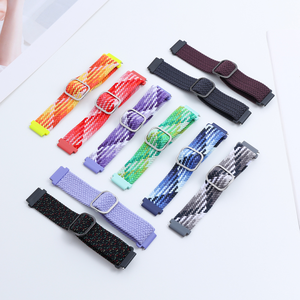Correa de reloj ajustable de nailon trenzado de 20/22mm para Samsung Galaxy Watch Garmin <span class=keywords><strong>Huawei</strong></span> xiaomi <span class=keywords><strong>Fitbit</strong></span> banda universal de nailon - Product Image 4